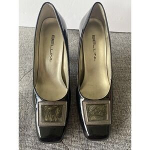 Bellini Women's 7.5  Kallie Dress Pumps Black Faux Patent